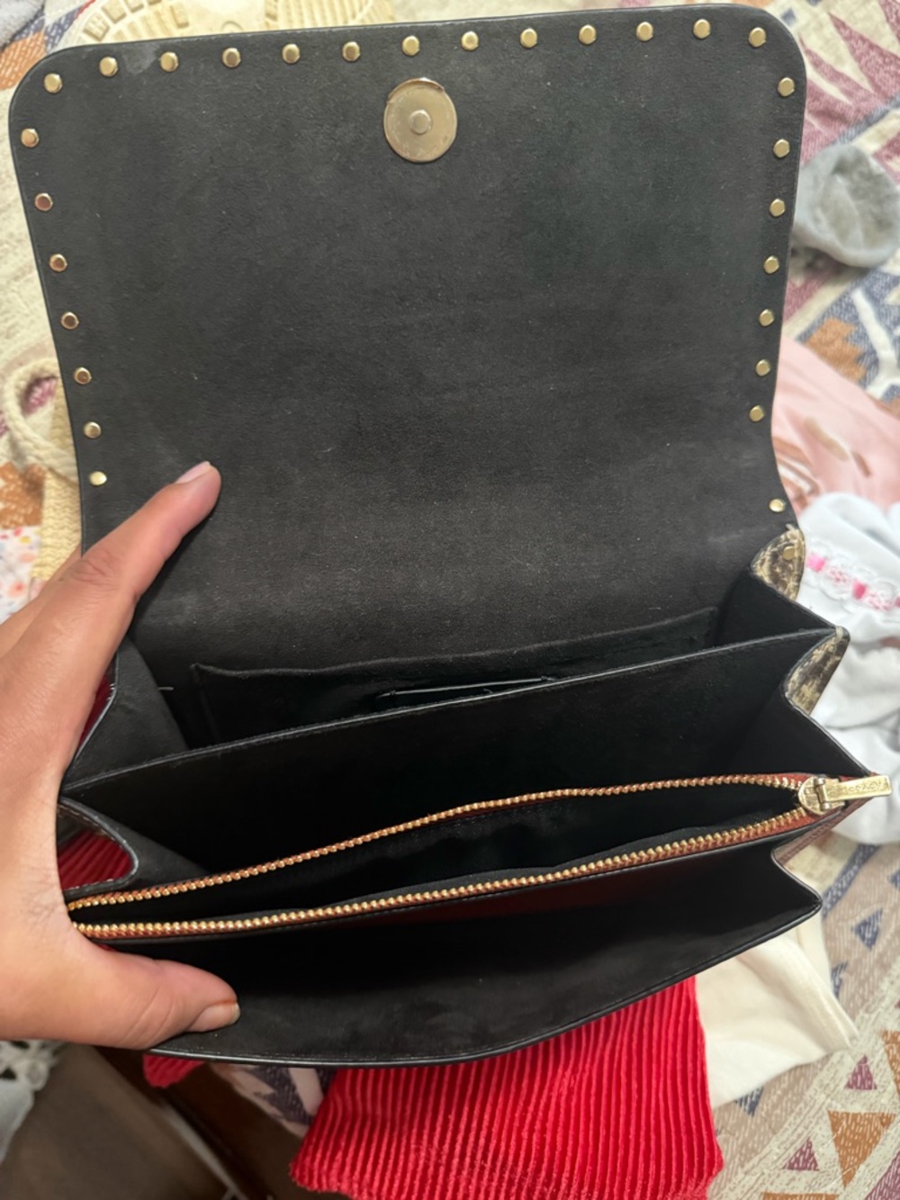 Coach Black, Brown & Red Signature Leather Chain Crossbody - Picture 2 of 5